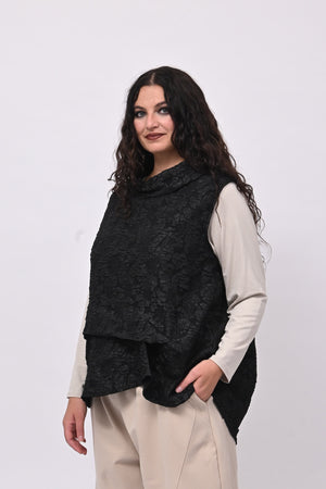 Gilet goffrato 3D - Nero