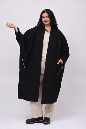 Cappottino punto Milano zip - Nero