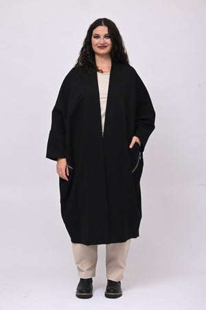 Cappottino punto Milano zip - Nero