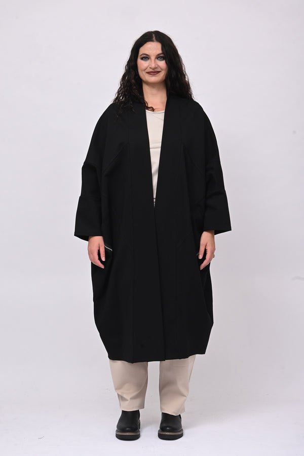 Cappottino punto Milano zip - Nero