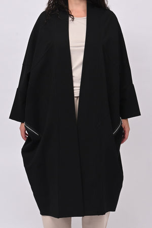 Cappottino punto Milano zip - Nero
