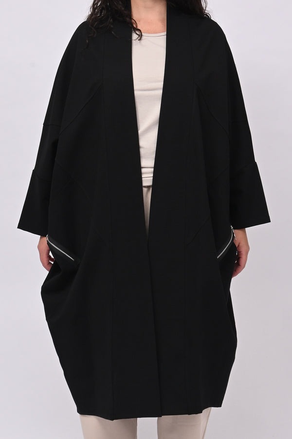 Cappottino punto Milano zip - Nero