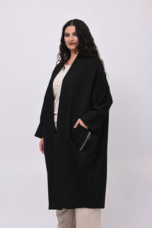 Cappottino punto Milano zip - Nero