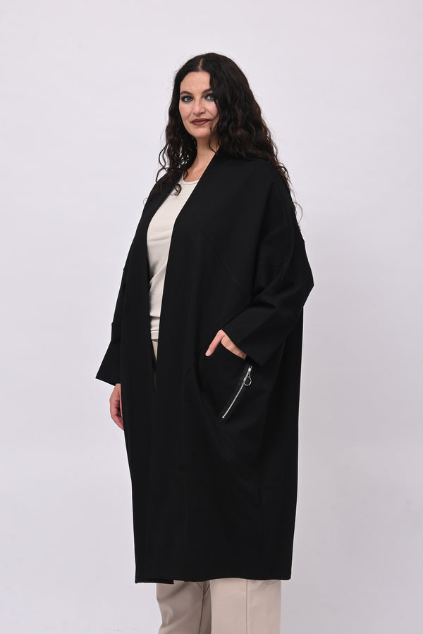 Cappottino punto Milano zip - Nero
