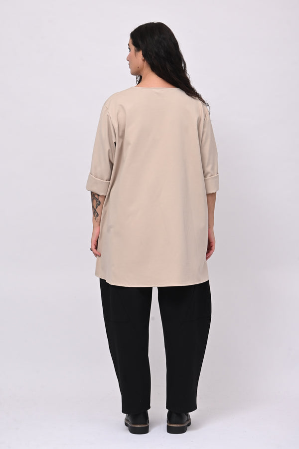 Maglia bicolore punto Milano - Burro
