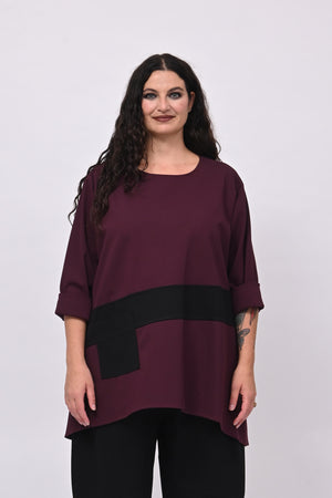 Maglia bicolore punto Milano - Vino