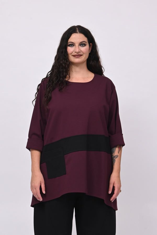 Maglia bicolore punto Milano - Vino