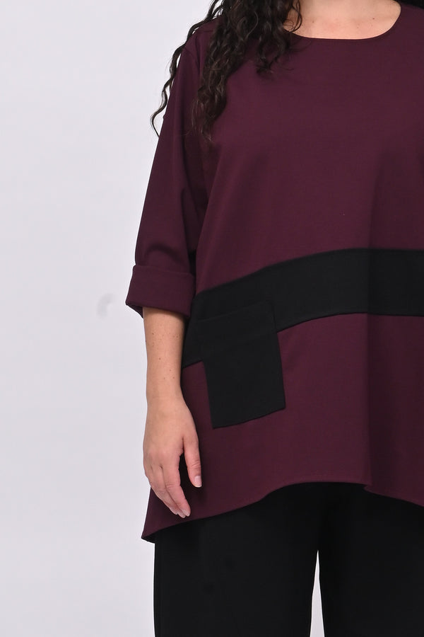 Maglia bicolore punto Milano - Vino