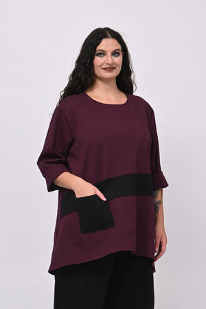 Maglia bicolore punto Milano - Vino