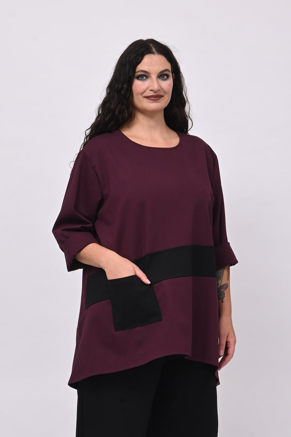 Maglia bicolore punto Milano - Vino