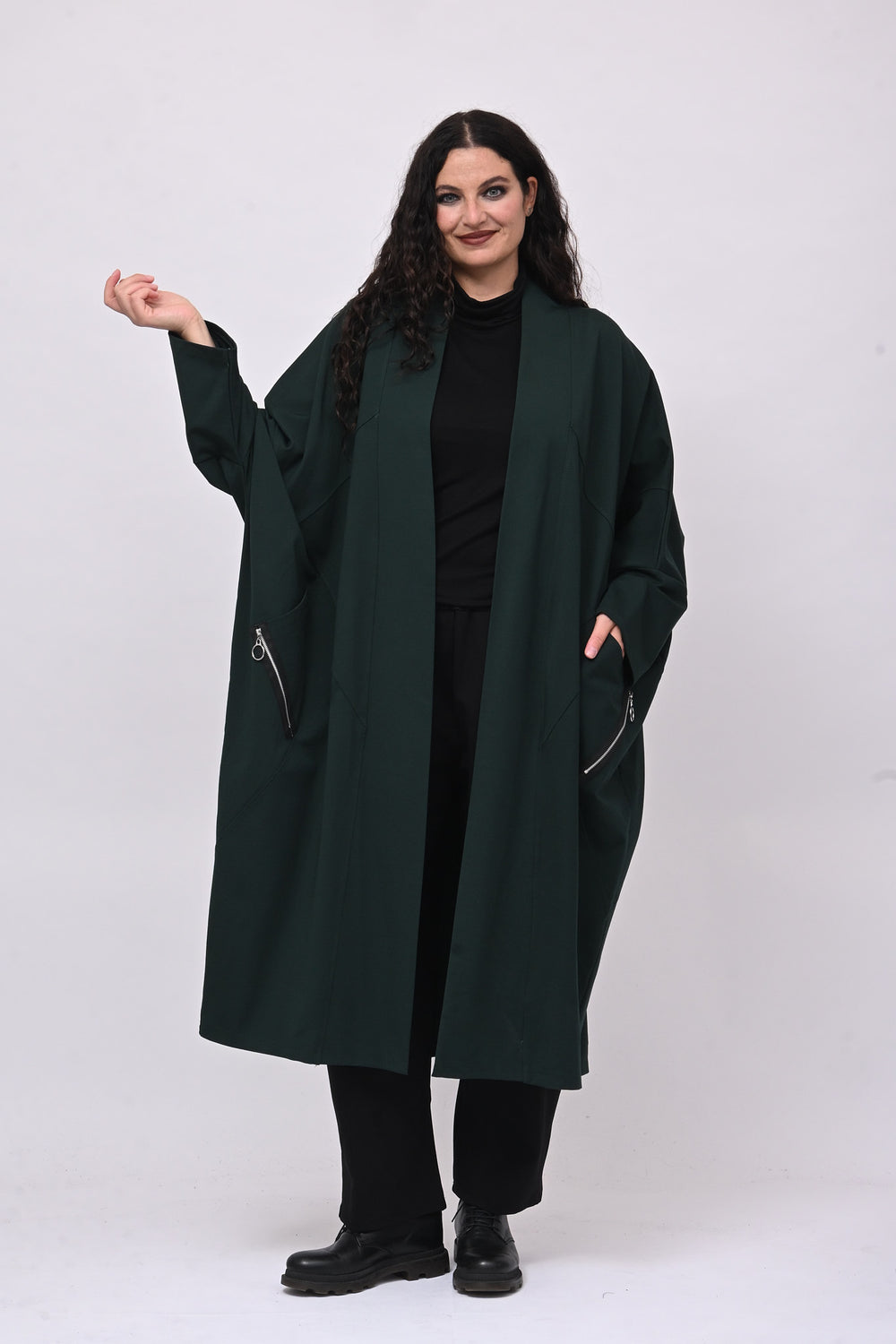 Cappottino punto Milano zip - Verde bottiglia