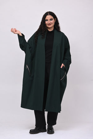 Cappottino punto Milano zip - Verde bottiglia