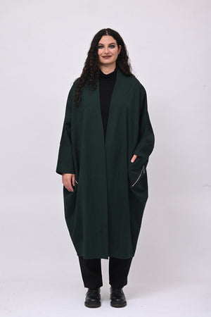 Cappottino punto Milano zip - Verde bottiglia