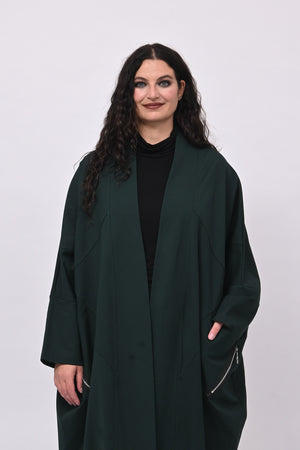 Cappottino punto Milano zip - Verde bottiglia
