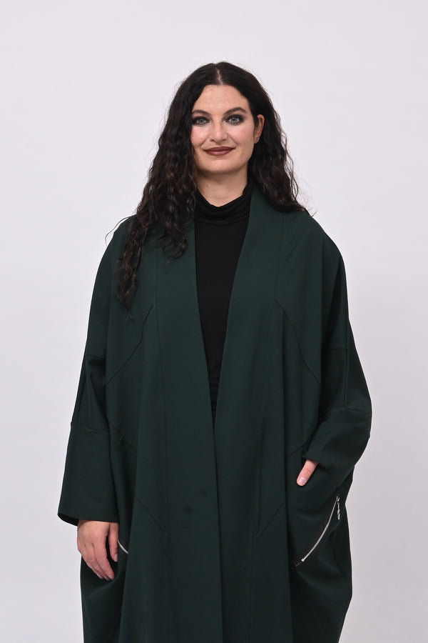 Cappottino punto Milano zip - Verde bottiglia