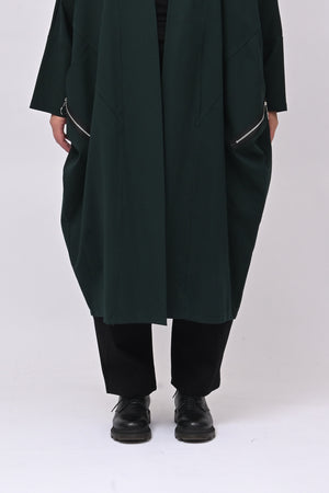 Cappottino punto Milano zip - Verde bottiglia