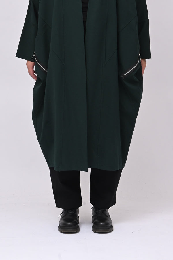 Cappottino punto Milano zip - Verde bottiglia