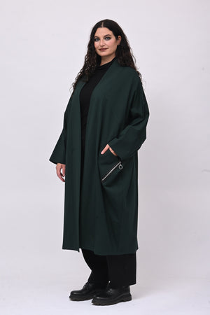 Cappottino punto Milano zip - Verde bottiglia