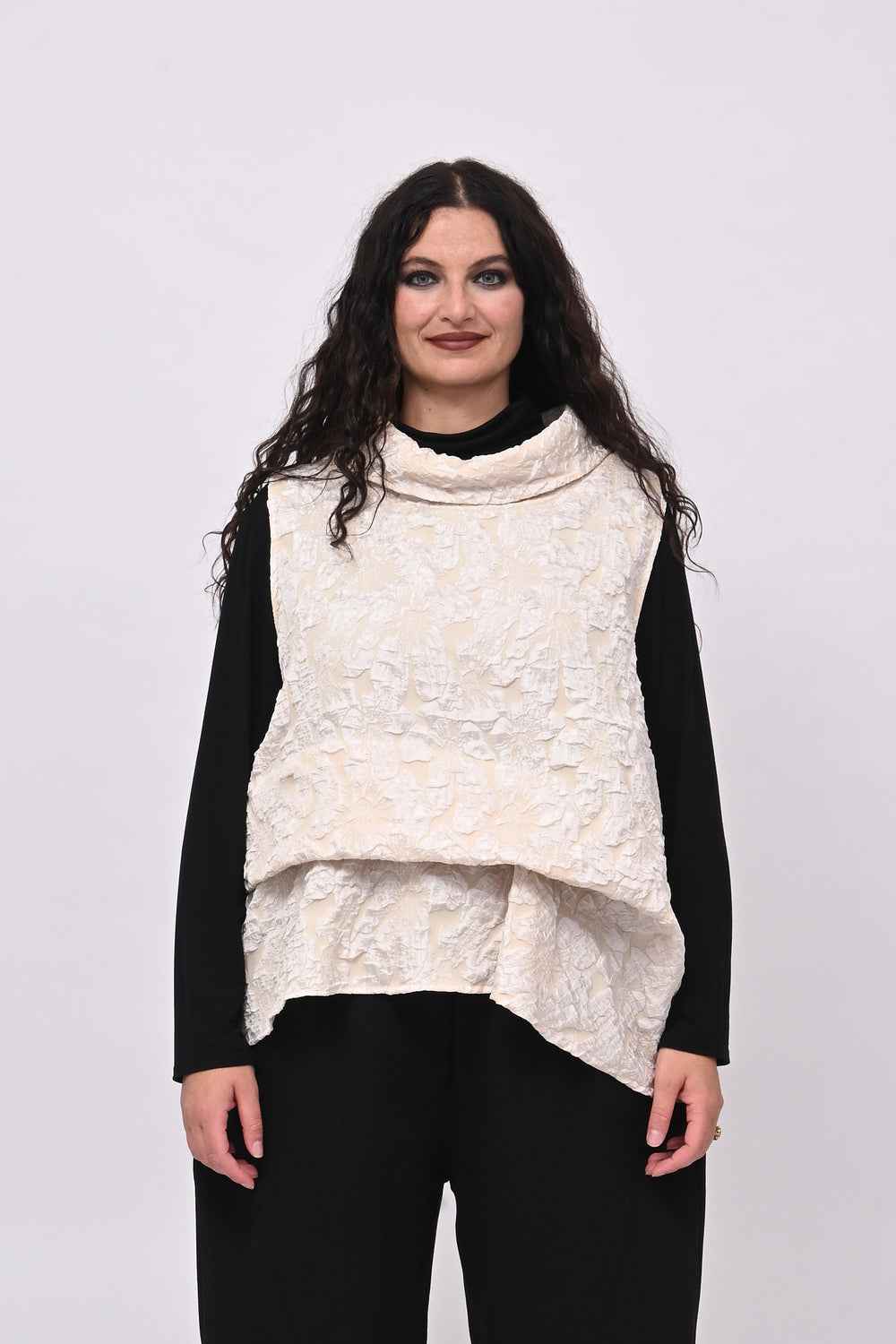 Gilet goffrato 3D - Burro
