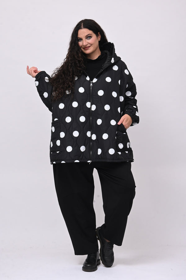 Piumino over pois - Nero