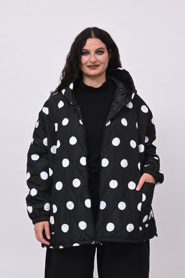 Piumino over pois - Nero