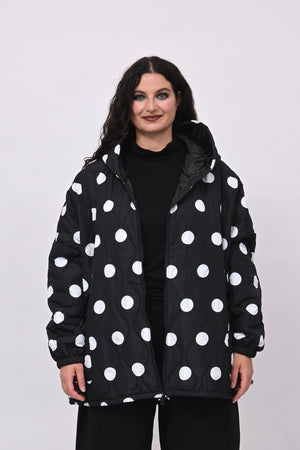 Piumino over pois - Nero