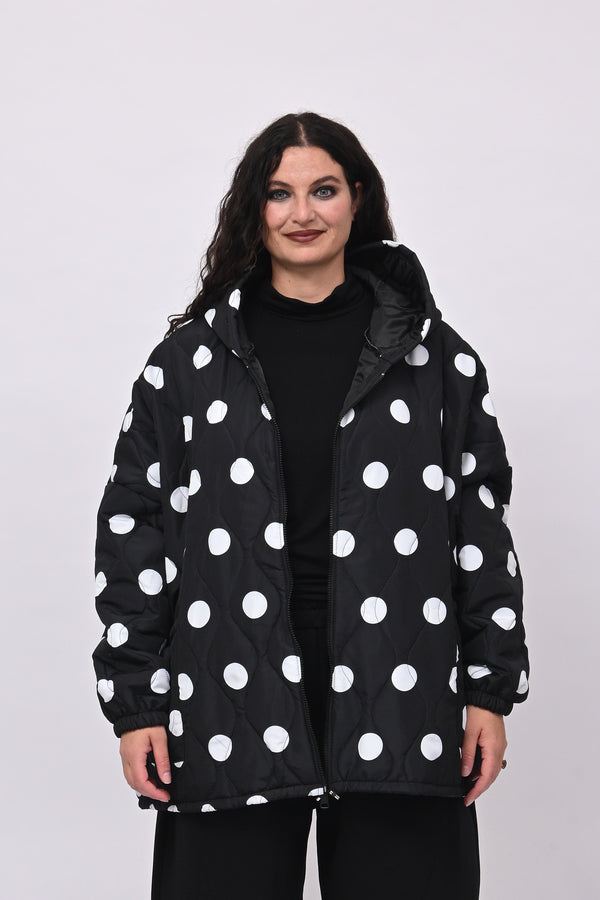 Piumino over pois - Nero