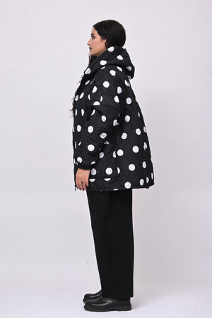 Piumino over pois - Nero