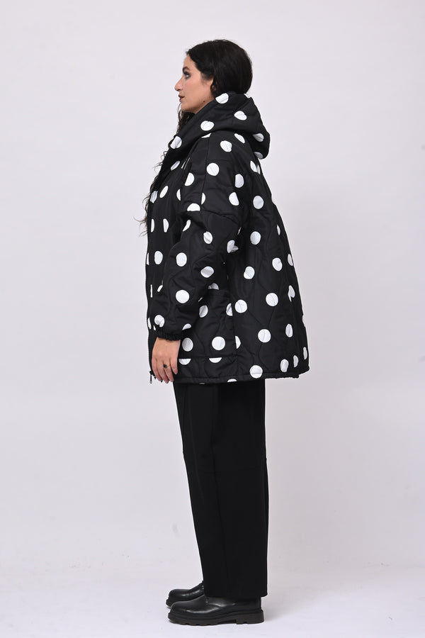 Piumino over pois - Nero