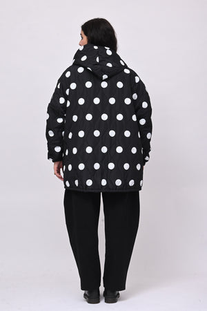 Piumino over pois - Nero
