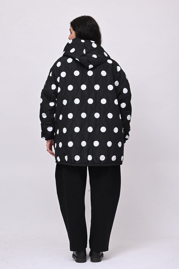 Piumino over pois - Nero
