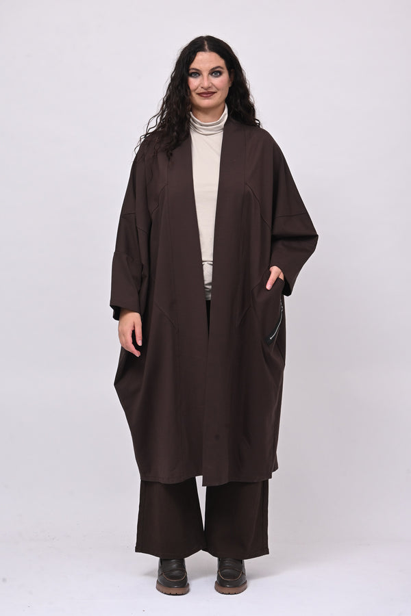 Cappottino punto Milano zip - Moro
