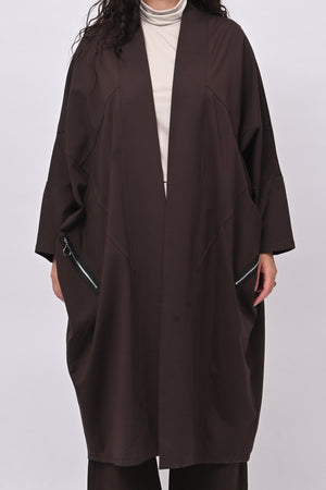 Cappottino punto Milano zip - Moro