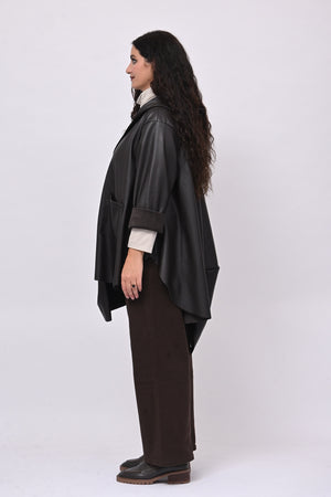 Cappottino zip ecopelle ruota - Moro
