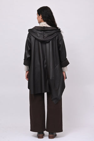 Cappottino zip ecopelle ruota - Moro