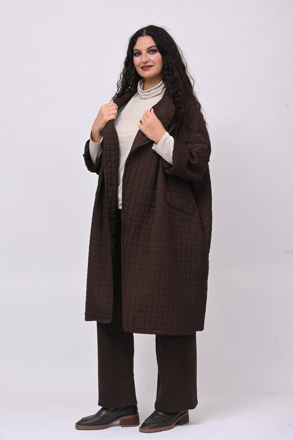 Cappotto trapuntato ovetto - Moro