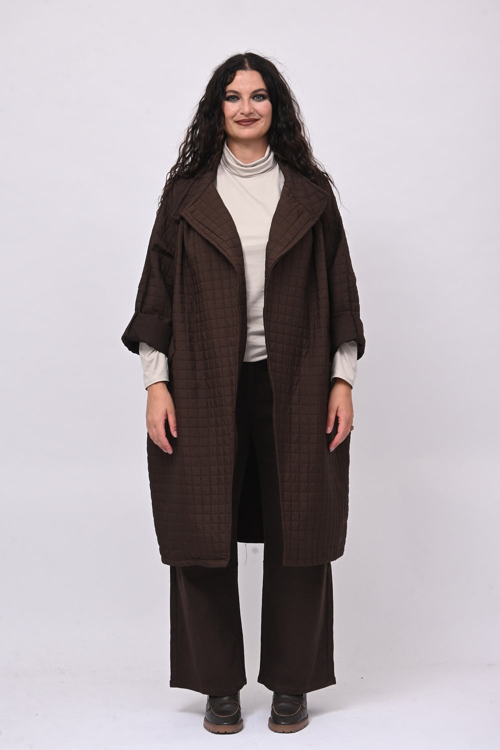 Cappotto trapuntato ovetto - Moro