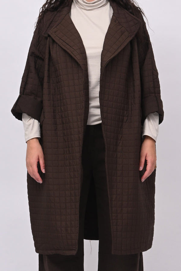 Cappotto trapuntato ovetto - Moro