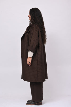Cappotto trapuntato ovetto - Moro
