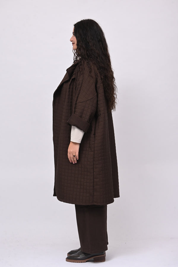 Cappotto trapuntato ovetto - Moro