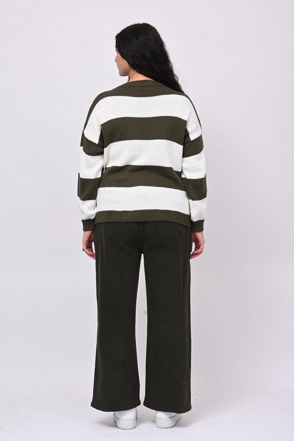 Jeans wide leg - Verde militare