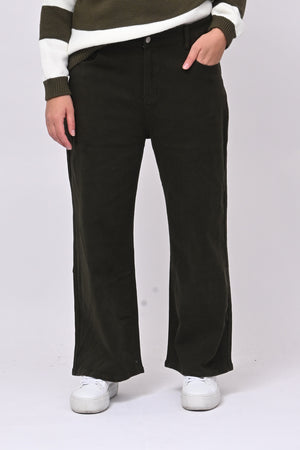 Jeans wide leg - Verde militare