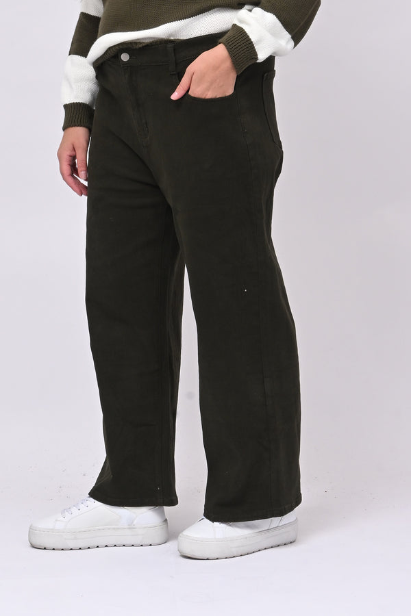 Jeans wide leg - Verde militare