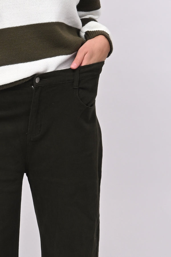 Jeans wide leg - Verde militare