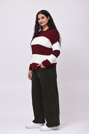 Pull righe lavorato - Vino
