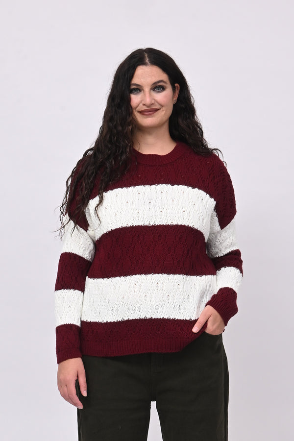 Pull righe lavorato - Vino