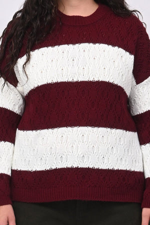 Pull righe lavorato - Vino