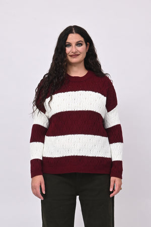 Pull righe lavorato - Vino