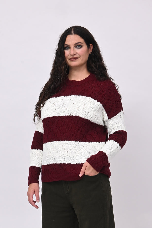 Pull righe lavorato - Vino