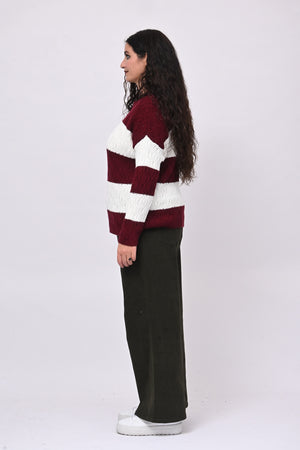 Pull righe lavorato - Vino